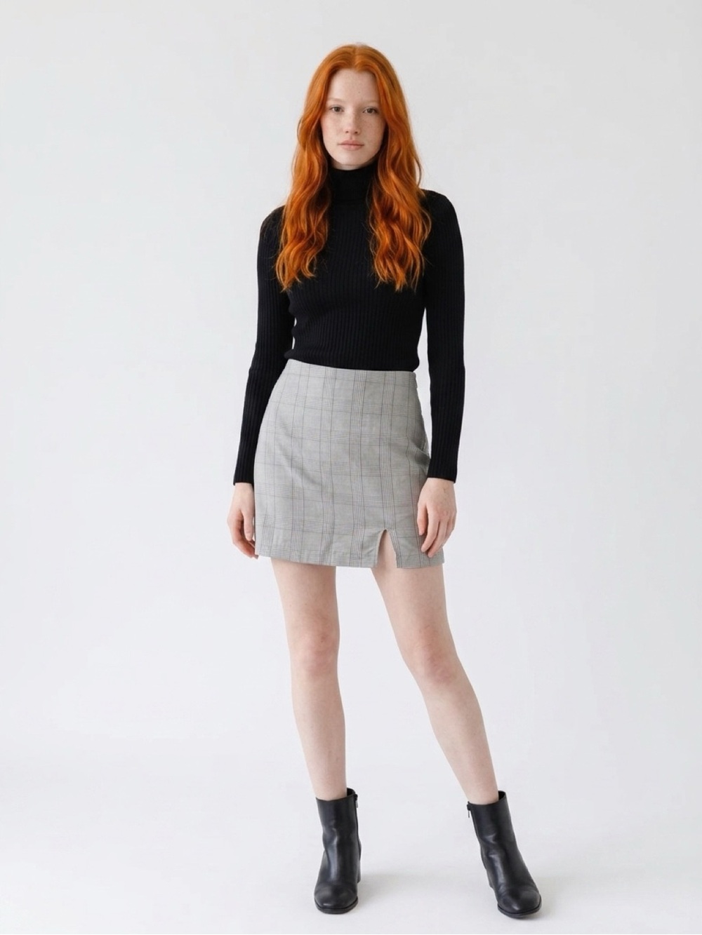 NWOT Abercrombie & Fitch Gray Plaid Mini Skirt | Size S, Collegiate, Clean Girl